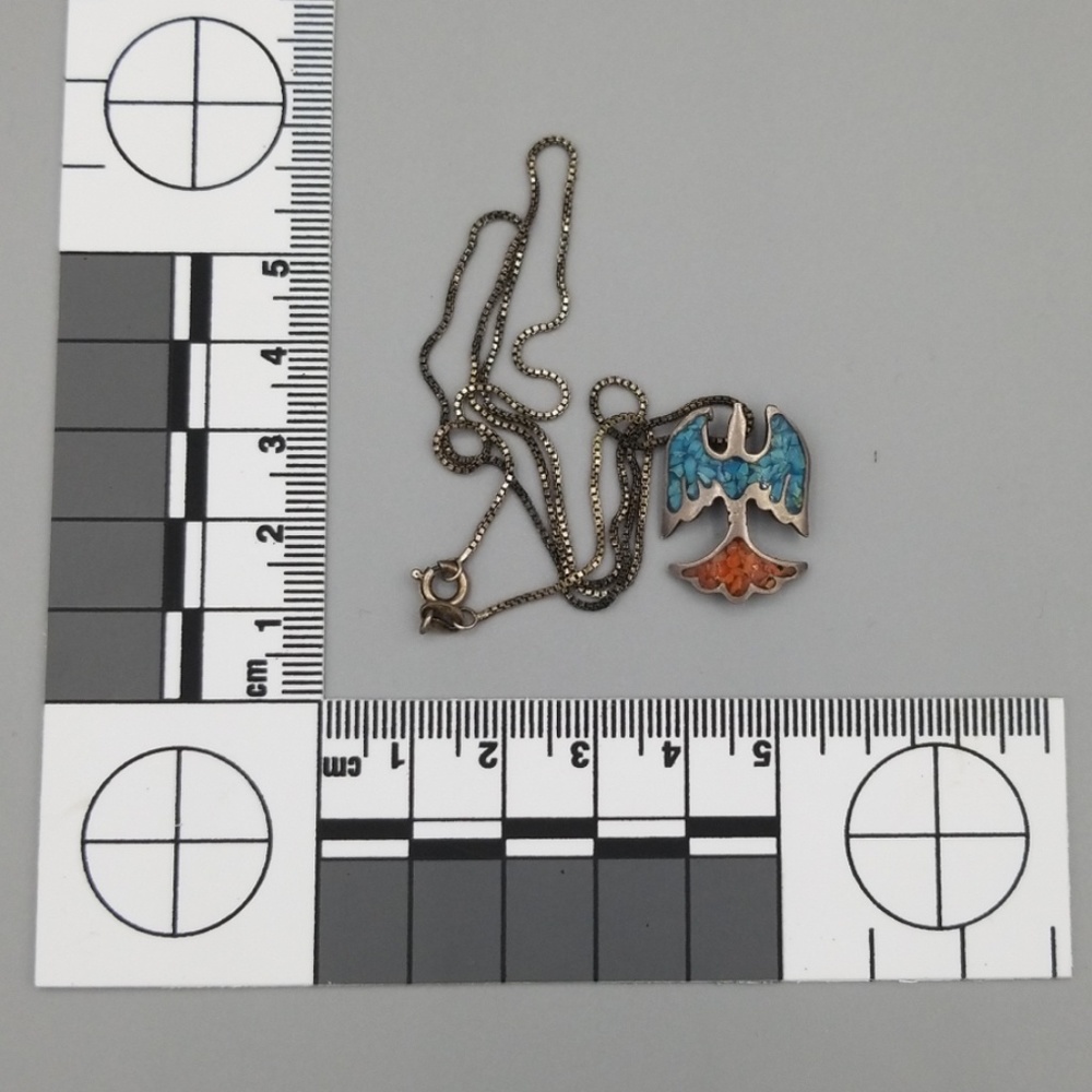 Native American Eagle Pendant w/.925 Silver Chain
